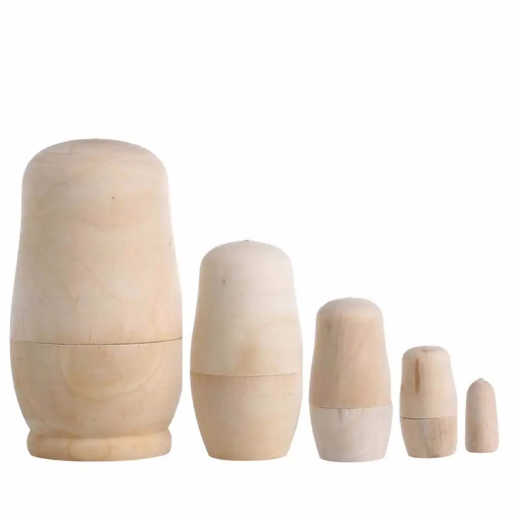 Unbemalte Holz-Matrjoschka – DIY Russische Nestpuppen | Leere Holzrohlinge für Schreibtisch- & Wohn-Dekoration Kaufschwan®