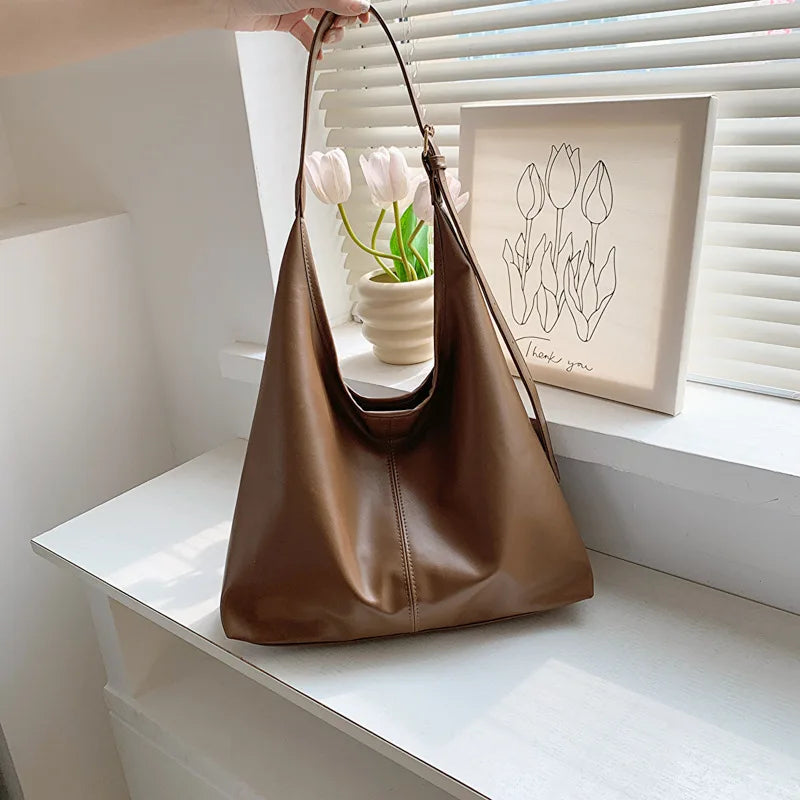 Große Damen Tote Tasche für Eine Schulter – Lässige & Vielseitige Crossbody Handtasche | Modische Schlichte City Tasche