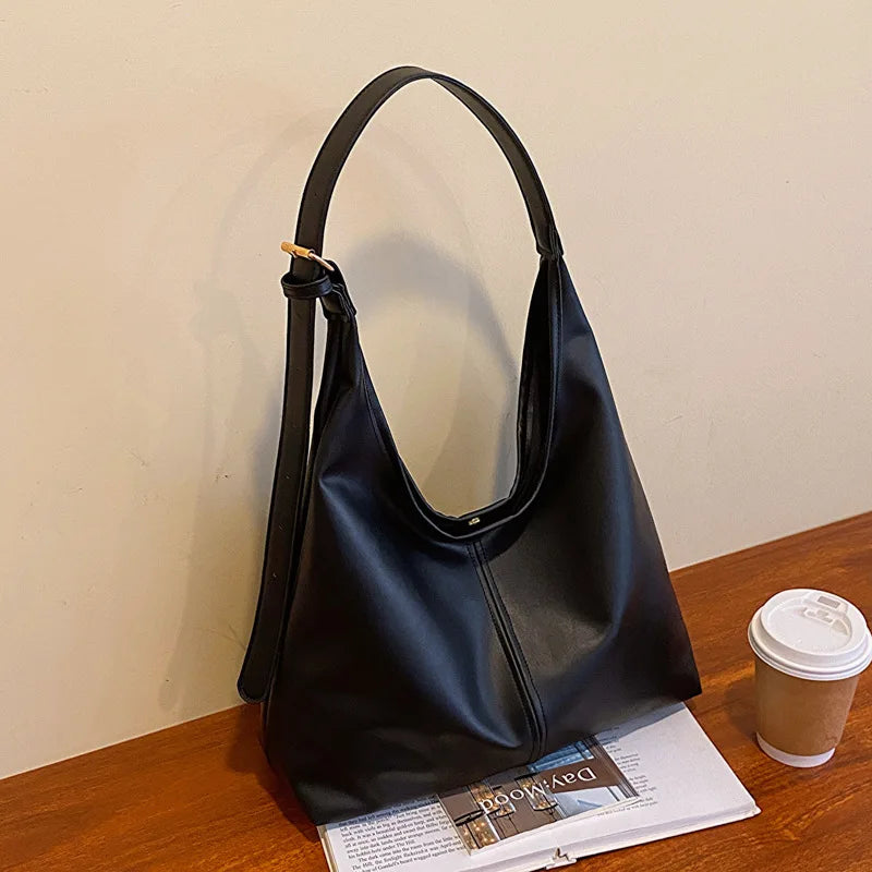 Große Damen Tote Tasche für Eine Schulter – Lässige & Vielseitige Crossbody Handtasche | Modische Schlichte City Tasche