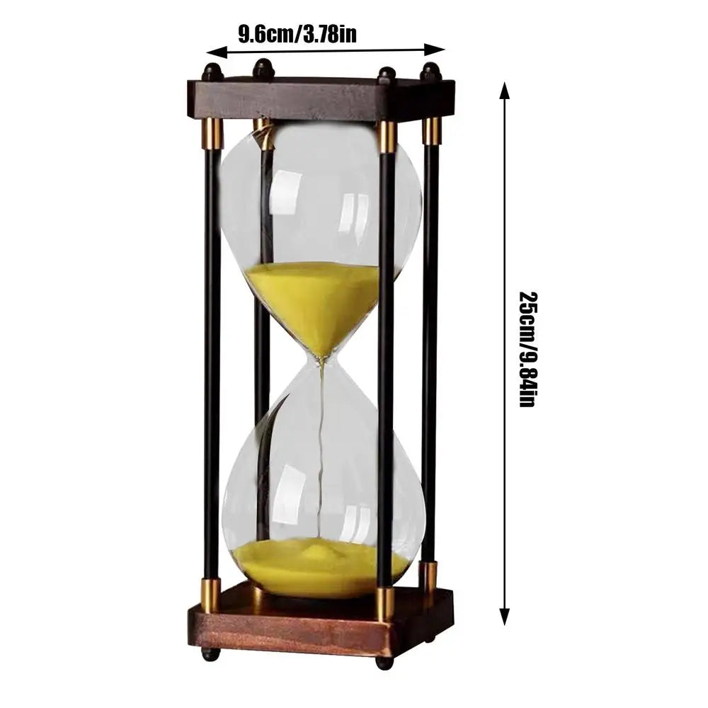 Retro Sanduhr aus Glas – 60 Minuten Borosilikat Timer für Schreibtisch Dekor, Spiele & Unterricht Kaufschwan® Gelb