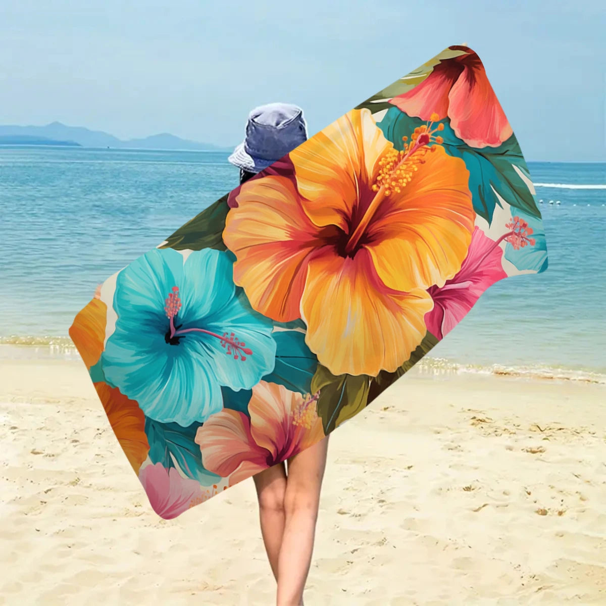 Tropisches Blumen Strandtuch – Schnell Trocknendes & Saugfähiges Mikrofaser Handtuch | Leichtes Reisehandtuch für Sport, Yoga, Schwimmen & Camping Kaufschwan®