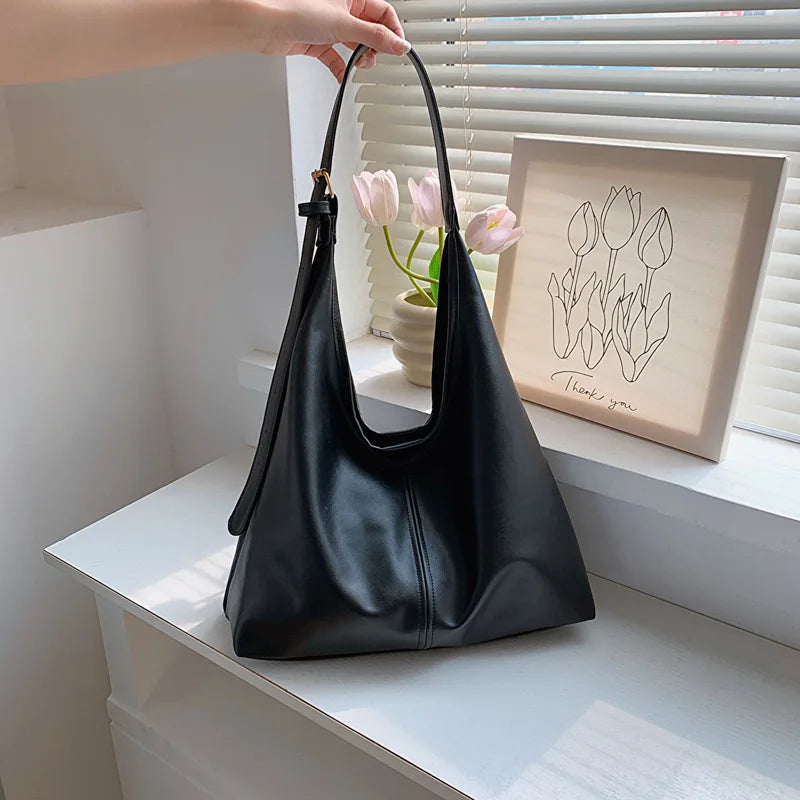 Große Damen Tote Tasche für Eine Schulter – Lässige & Vielseitige Crossbody Handtasche | Modische Schlichte City Tasche