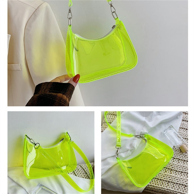 Transparente Jelly Umhängetasche – Kleine Zipper Tasche & Modische Handtasche für Damen Kaufschwan®