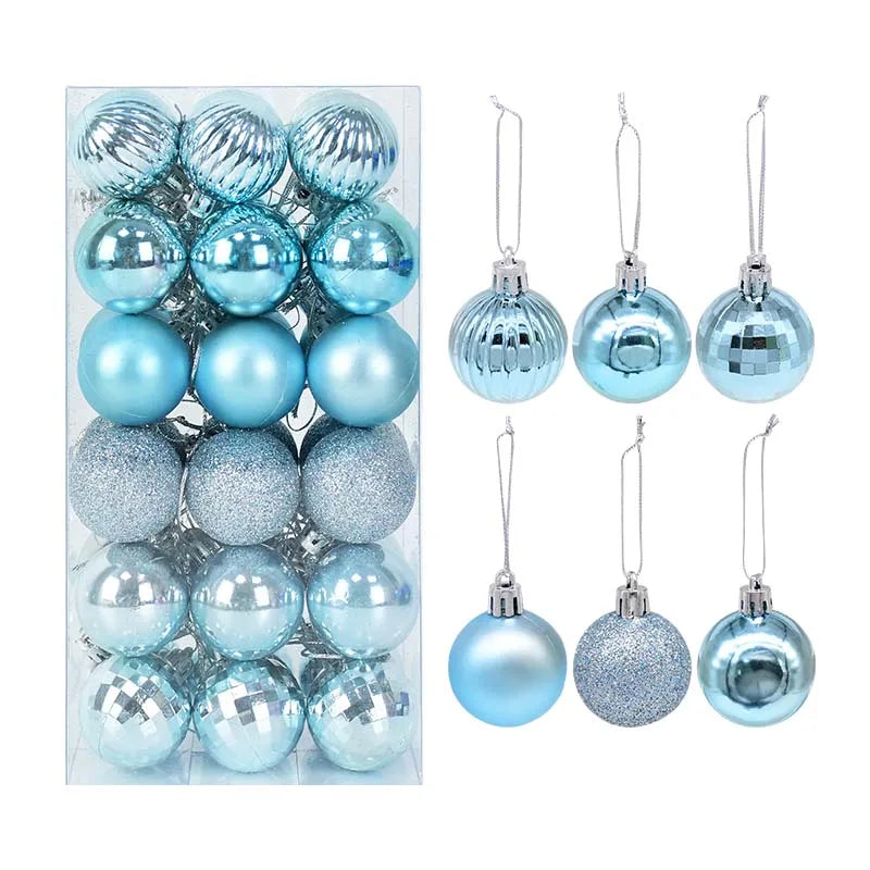 36 Stück Weihnachtskugeln Set – Rot & Gold | Christbaumkugeln Deko für Zuhause, Weihnachten & Neujahr 2026 Kaufschwan® Himmelblau 3.5cm - 4.8cm