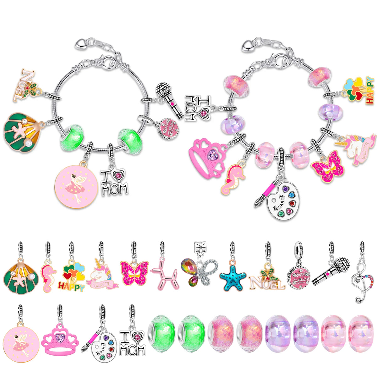 Kinder-Armband-Adventskalender – 24-Tage-Weihnachtskalender mit Schmuck-Bastelset & Überraschungsbox