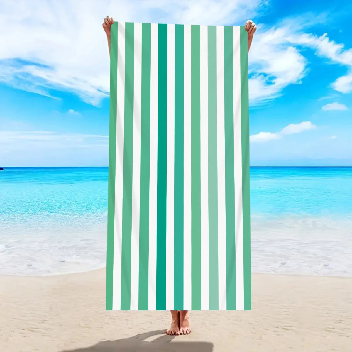 Modisches Großes Gestreiftes Strandtuch – Schnell Trocknend & Saugfähig | Weiches Schwimm- & Badehandtuch in Mehreren Farben Kaufschwan® Design 4 150x75cm