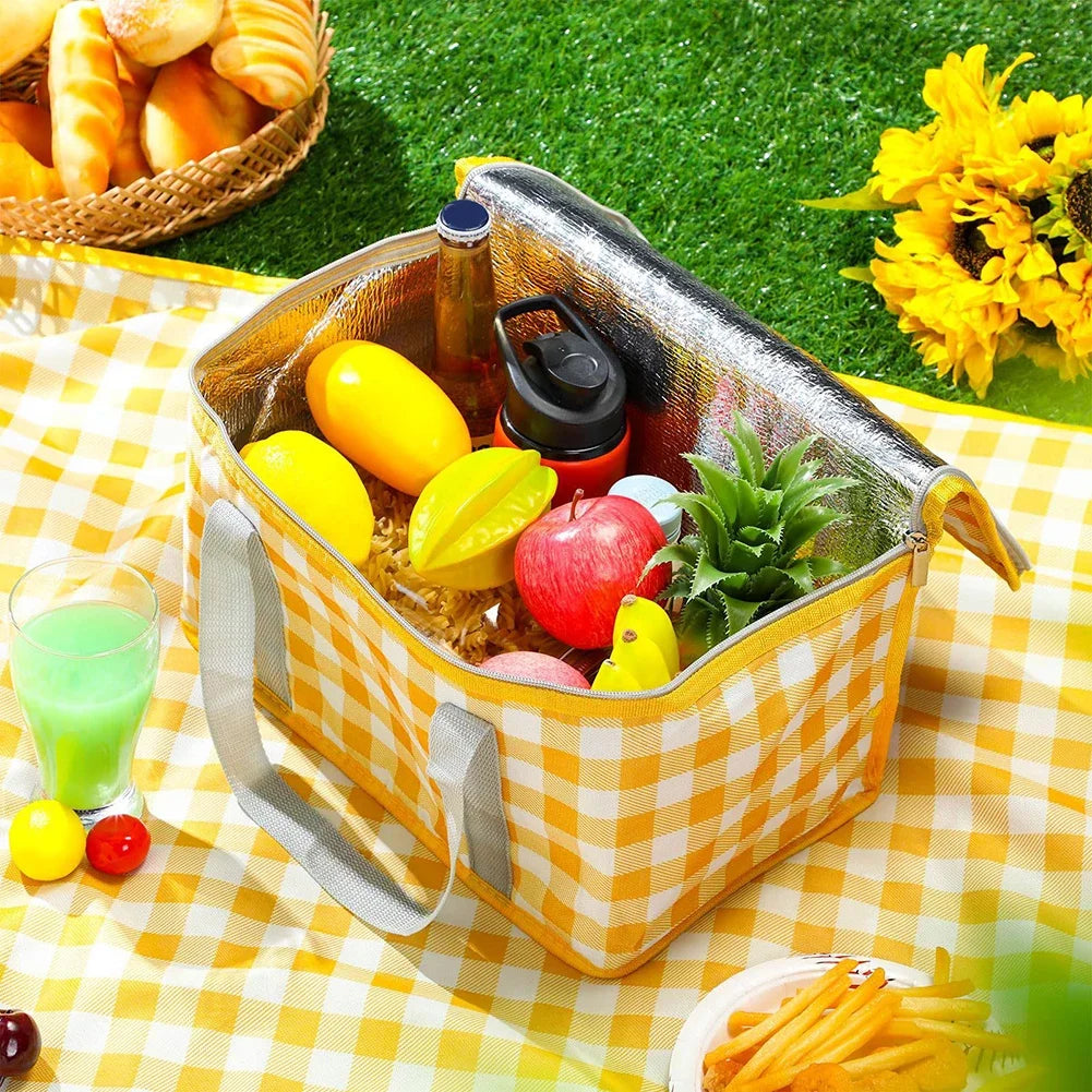 Große Outdoor Picknick Kühltasche – Tragbare Isolierte Box | Camping Getränketräger, Bento Tasche & Picknickbedarf Kaufschwan®