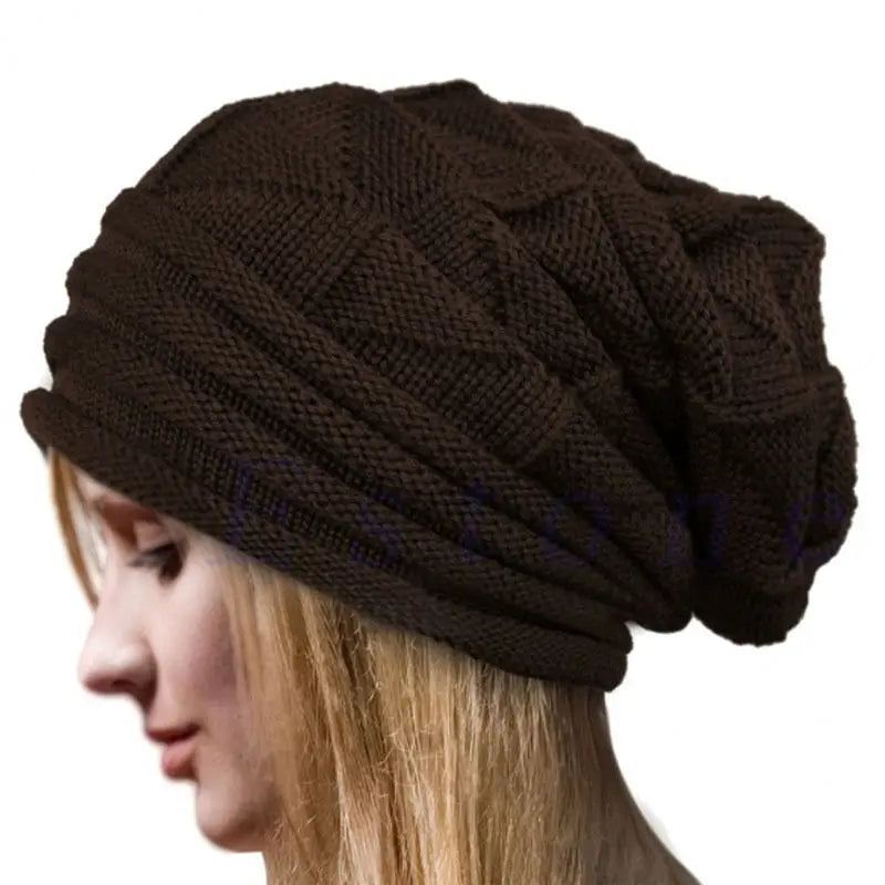 Gestrickte Oversize Baggy Beanie – Warme Wintermütze | Slouchy Wollmütze für Damen & Herren | Ski Skull Cap Kaufschwan® Kaffee Einheitsgröße