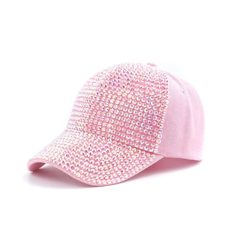 Damen Diamant Baseballkappe | Sommer & Herbst Baseballcap für Damen | Fashion Hip-Hop Reise Baseballcap Kaufschwan® Rosa