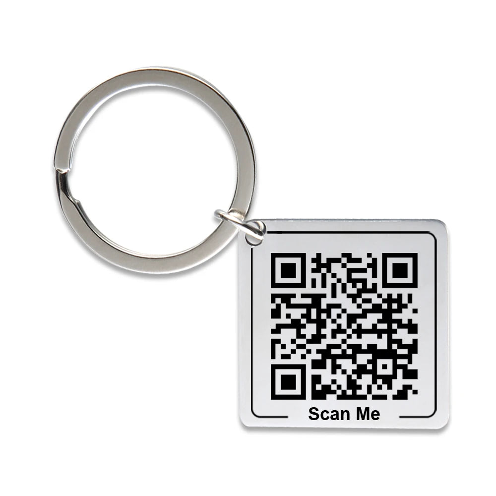 Personalisierter QR-Code-Schlüsselanhänger – Individuelle Visitenkarte aus Edelstahl | Firmenlogo, Hochzeit & Party Geschenk Kaufschwan® Silber