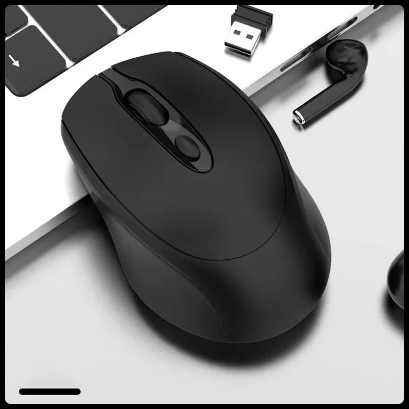 Bluetooth-Kompatible 2.4G Wiederaufladbare Kabellose Maus – Leise USB Gamer Maus für PC, Laptop, MacBook & Tablet Kaufschwan® Schwarz