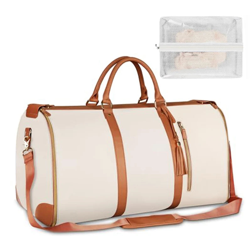 Faltbare Damen Reisetasche – Große PU Leder Carry-on Kleidungstasche | Damen Business Reise Duffel Bag Kaufschwan®