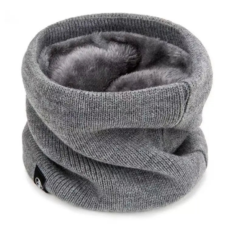 Gestrickter Nackenwärmer Sport Schal – Weicher Winter Gesichts- & Halswärmer für Damen & Herren | Dickes Kälteschutz-Kragenband für Skaten, Laufen & Wandern Kaufschwan® Grau