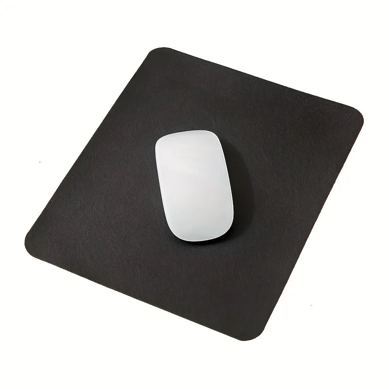 Schlichtes Einfarbiges PU Leder Mauspad – Rutschfeste Wasserdichte Schreibtischunterlage für Laptop und PC Kaufschwan® Schwarz