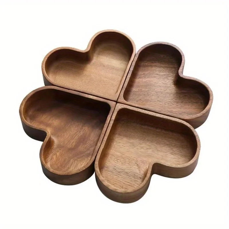 Herzförmige Holz Teller – Dessert- & Sushi Serviertablett | Süßigkeiten Schale Dekorative Holzplatte für Valentinstag Kaufschwan®