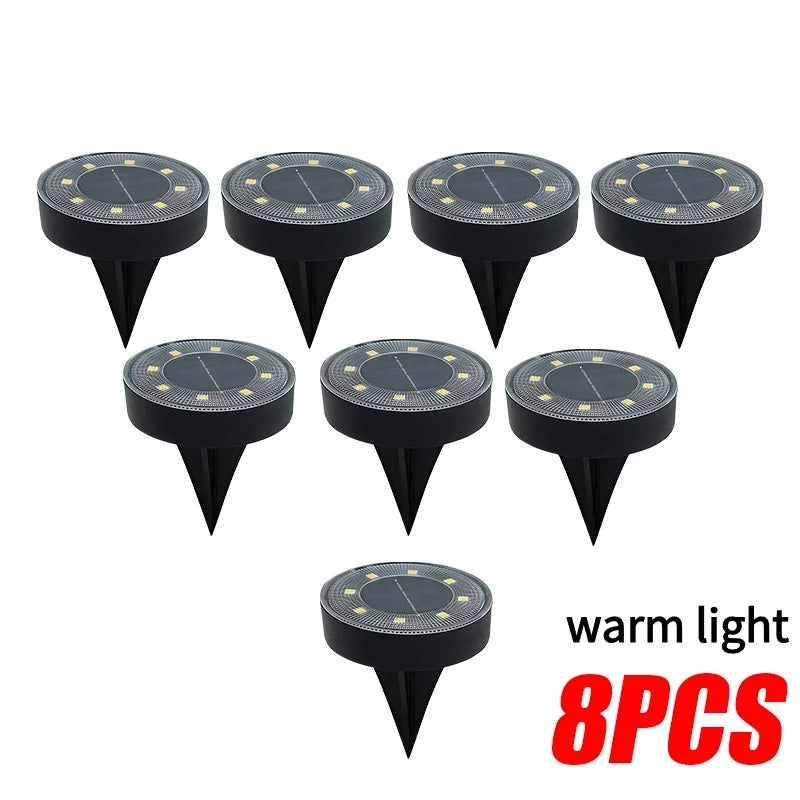LED Outdoor Solar Bodeneinbauleuchte – IP68 Wasserdicht, Weg-, Terrassen-, Hof- & Einfahrtbeleuchtung für Garten Kaufschwan® Warmes Licht-8 Stück