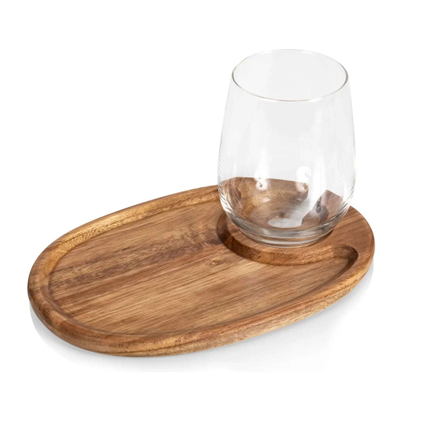Holz Wein Aperitif Platte mit Glashalter – Cocktail Serviertablett Mini Charcuterie Board für Käse & Snacks Kaufschwan®