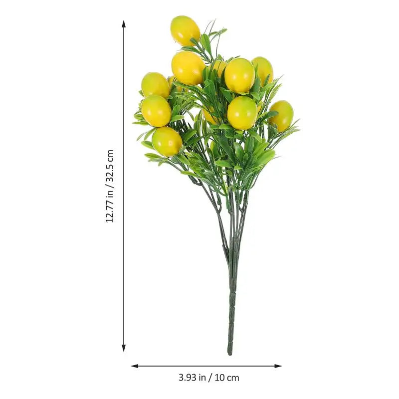 2 Stück Künstliche Zitronenzweige – Plastik Zitronen-Fruchtzweige für Vase, Hochzeit & DIY Dekoration Kaufschwan®