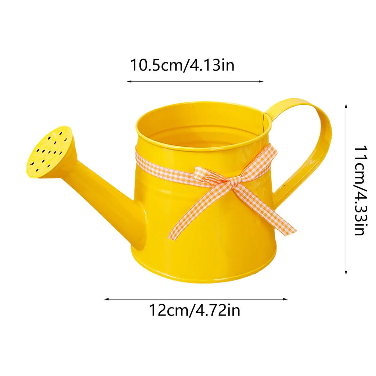 Mini Watering Can 1L Metal Pot with Sprinkler Head and Gingham Ribbon Modern Plant Watering Cans for Home Office Balcony Garden Kaufschwan®