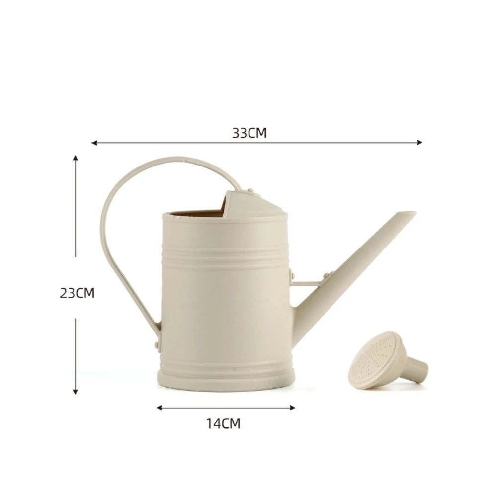 2L Watering Can Pot Plastic Garden Plants Flower Spray Water Kettle Long Mouth Large Capacity Watering Device Watering Tool Kaufschwan® Beige