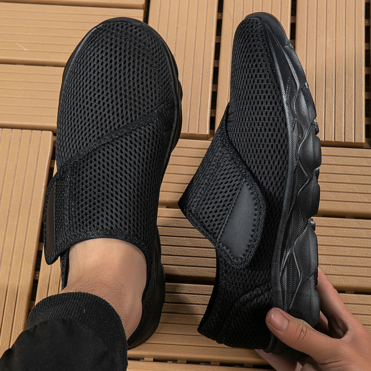 Damen Weitgeschnittene Sneaker – Atmungsaktive Mesh Freizeitschuhe | Bequeme Flache Schuhe für Damen Kaufschwan®