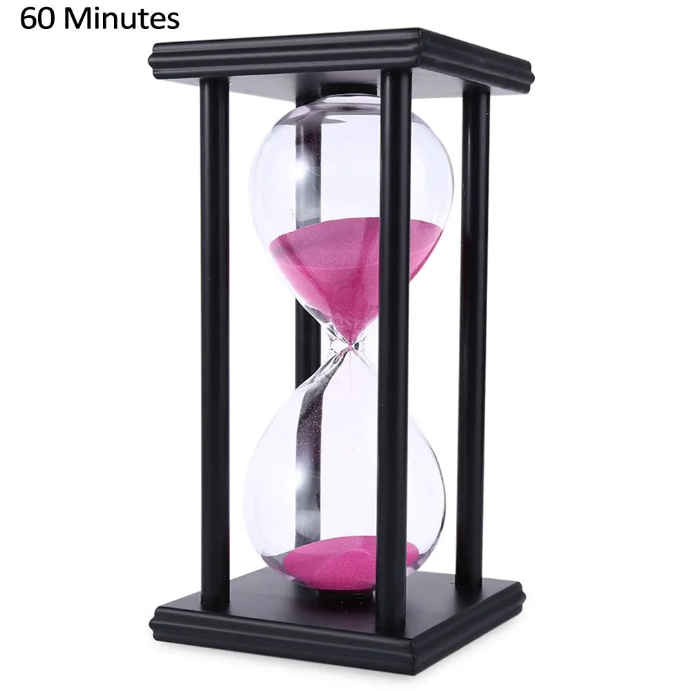 Moderne Holz Sanduhr – Eleganter Küchen, Schul & Wohn Dekor Sandtimer Geschenk Kaufschwan® Schwarz-Pink 30 Minuten