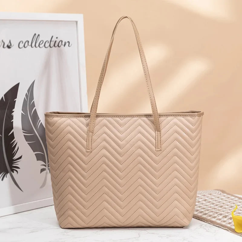Modische Damenhandtasche mit Besticktem Wellenmuster – Saison Trend Casual Shopping Tasche | Ein-Schulter Tasche mit Weichem Polyesterfutter Kaufschwan®