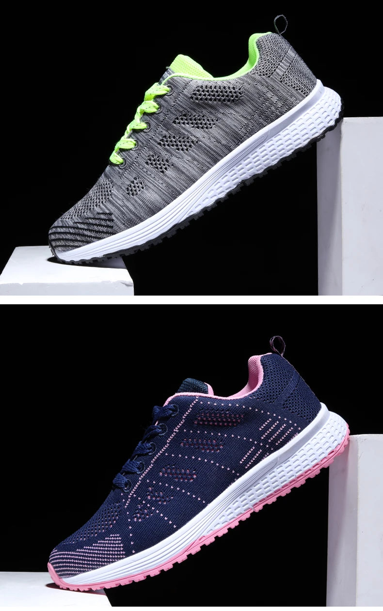 Damen Sneaker – Modische Flache Schuhe mit Plateau-Optik | Bequeme Alltagsschuhe in Übergrößen Kaufschwan®