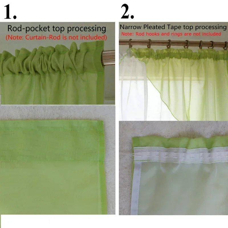 Einfarbiger Voile Transparenter Vorhang für Wohnzimmer Schlafzimmer Küche Balkon Fenster 2 Stück/Set Kaufschwan®