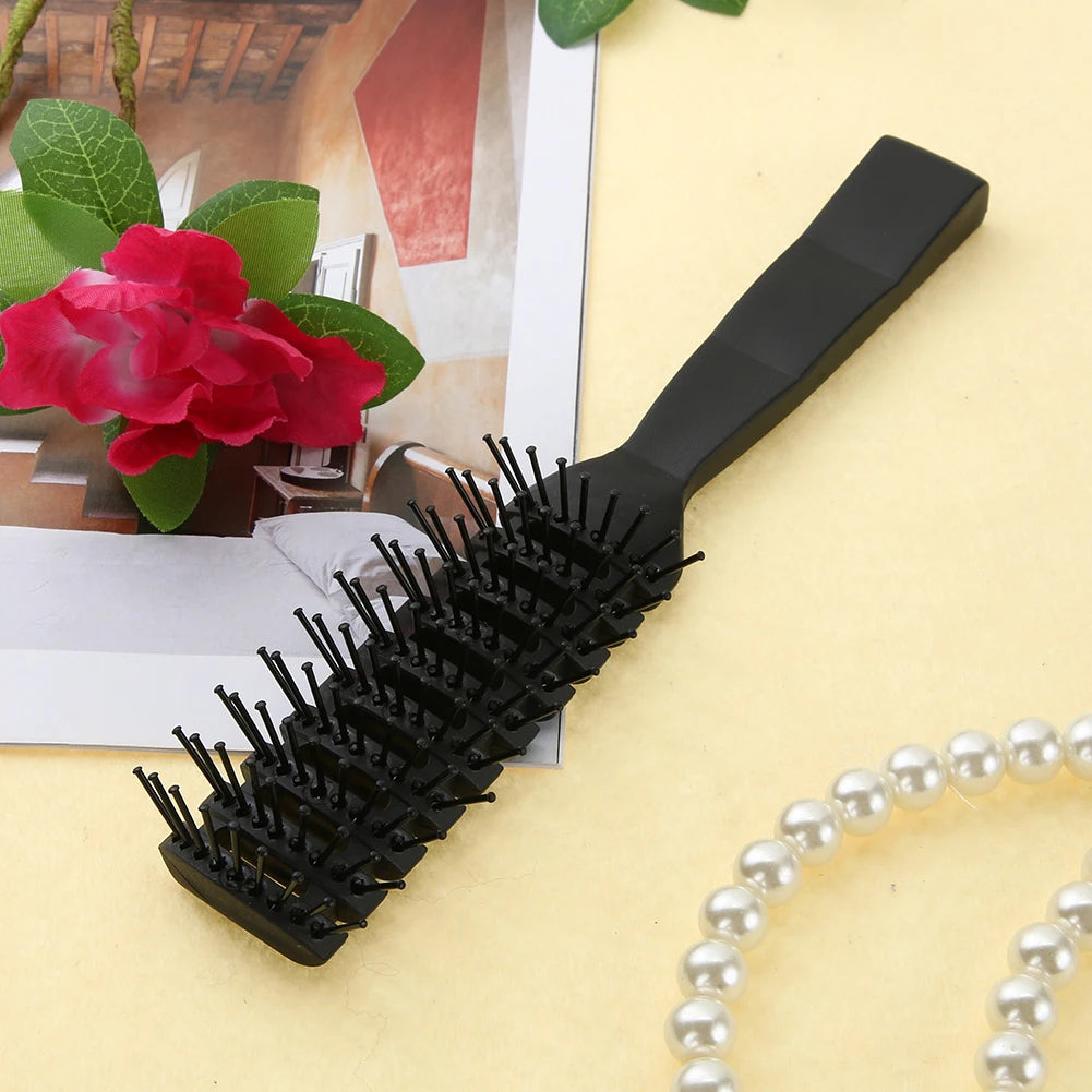 Professioneller Antistatischer Haarkamm – Schwarzer Rippengriffs Massage-Haarbürste | Styling-Tool für Damen & Herren Kaufschwan®