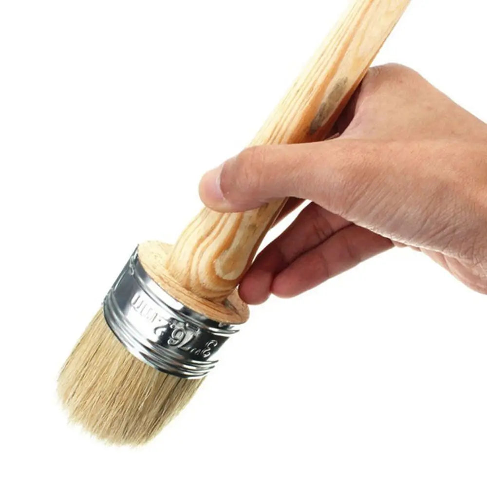 Hochwertiger Künstlerpinsel – Rundborsten Pinsel mit Holzgriff für Wachs, Kreide und Ölmalerei Kaufschwan®
