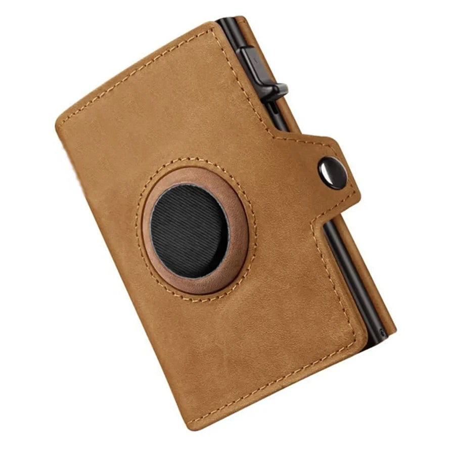 Herren RFID Geldbörse mit Münzfach – AirTag Wallet Schlank Minimalistisch mit Tracking Funktion Kaufschwan® Braun