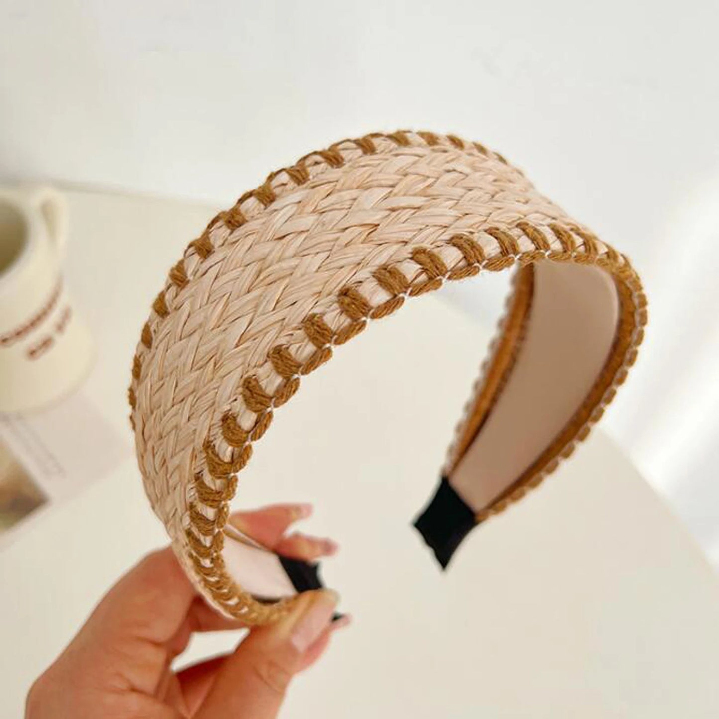 Strohgeflochtener Haarreif – Modischer Sommer-Turban-Haarreifen für Damen | Leichtes Haaraccessoire für Erwachsene