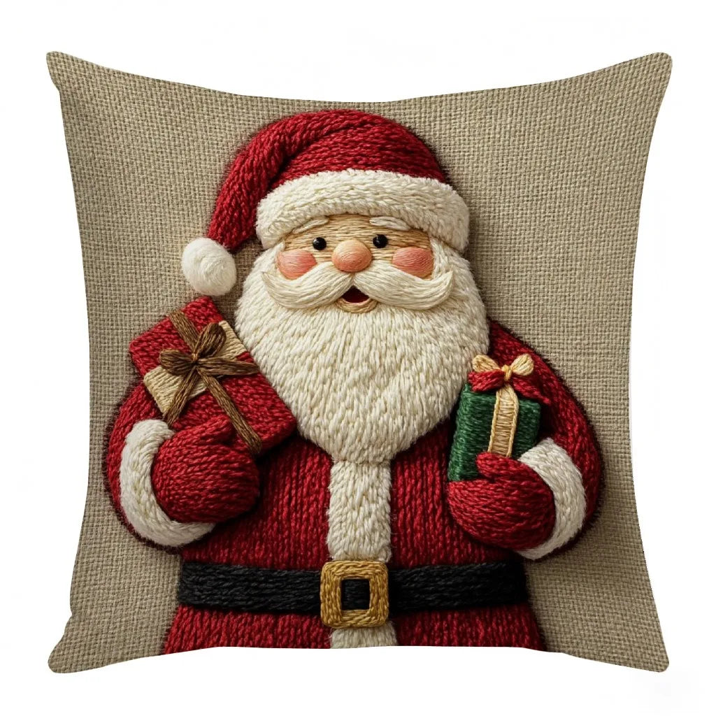 45x45cm Weihnachts Kissenbezug – Cartoon Santa, Schneemann & Rentier | Dekorativer Sofa Bezug für Zuhause & Weihnachtsdeko Kaufschwan® Design 3