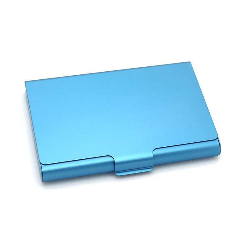 Visitenkartenetui – Aluminiumlegierung Metall Kartenhalter Box für Bank-, Kredit- & ID-Karten | Herren Geldbörse Kaufschwan® Blau