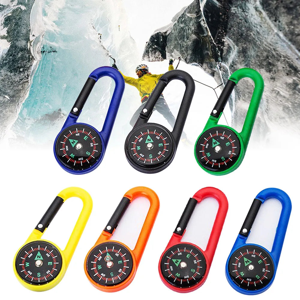Outdoor Kompass Karabiner Schlüsselanhänger – Mini Camping Buckle für Bergsteigen, Wandern, Rucksäcke & Survival | Kinder Geschenkclip mit Kompass Kaufschwan®