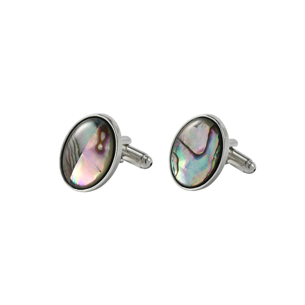 Elegante Abalone Muschel Manschettenknöpfe – Herz, Oval & Quadrat Designs | Hochwertige Herren Ärmelknöpfe für Business & Hochzeit Kaufschwan® Grün