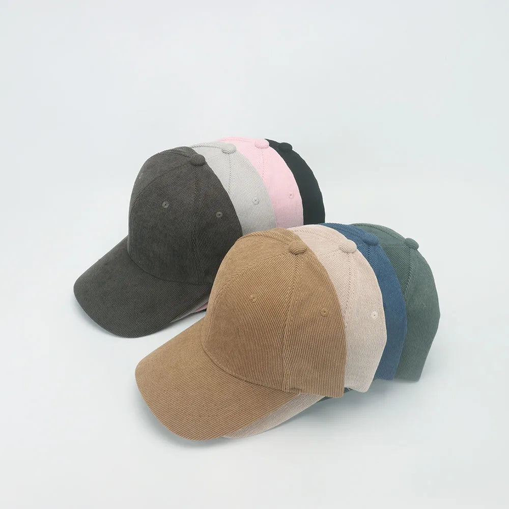 Corduroy Baseballkappe | Damen Retro Einfarbige Baseballcap | Herbst Winter Hüte für Herren & Damen | Unisex Freizeit Gebogener Schirm Kaufschwan®