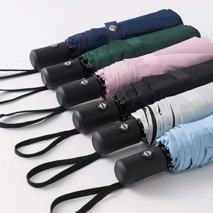 Reise-Regenschirm mit 8 Streben – Winddichter Multi-Color Sonnen- & Regenschirm mit Automatischem Öffnen/Schließen Kaufschwan®