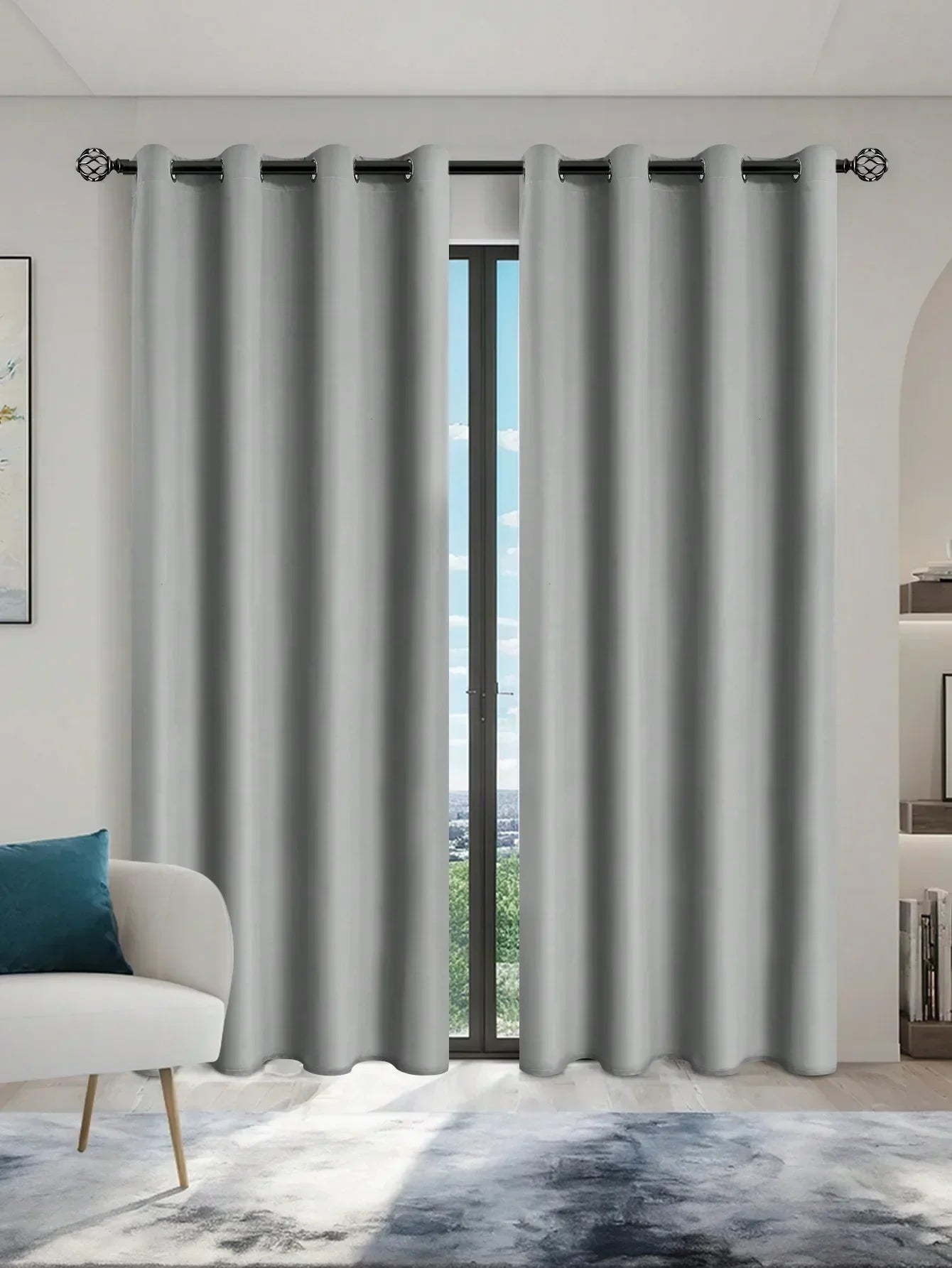 Einfarbiger 100% Verdunkelungsvorhang mit Ösen Voller Sichtschutz für Schlafzimmer Wohnzimmer Kaufschwan®