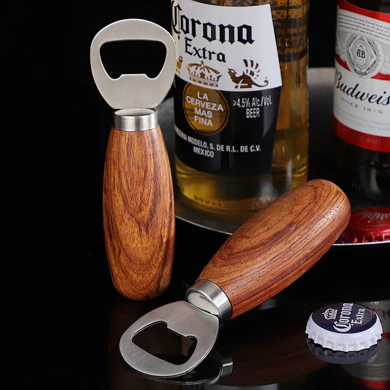 Edelstahl Flaschenöffner – Bartender Werkzeug mit Holzgriff Kaufschwan®
