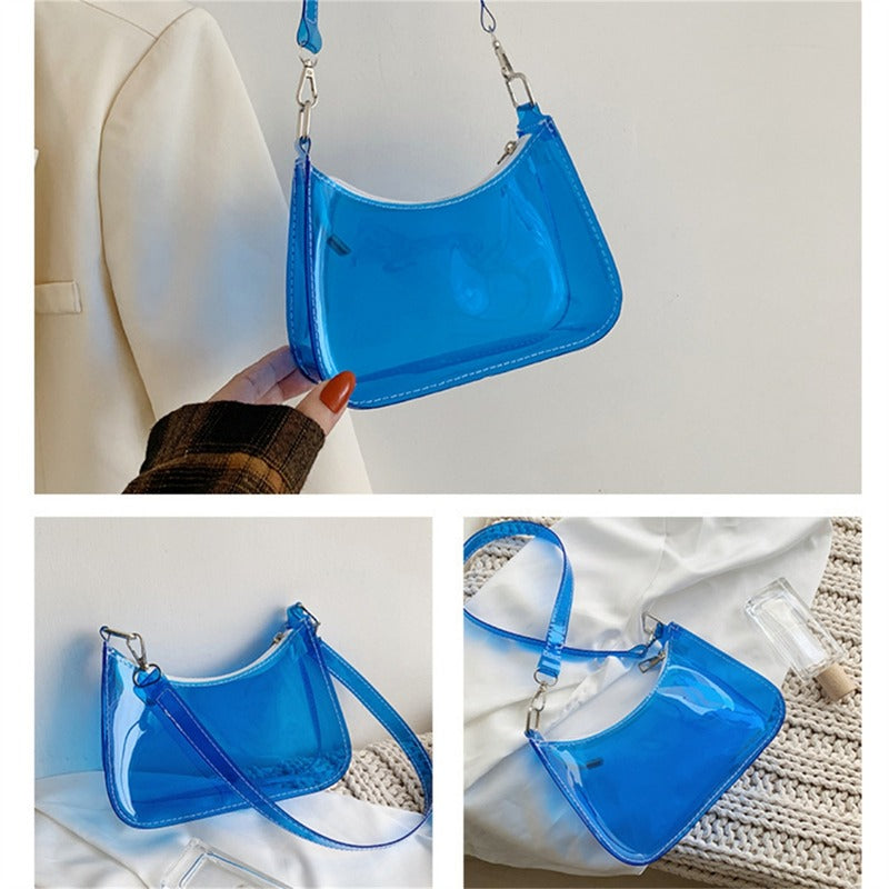 Transparente Jelly Umhängetasche – Kleine Zipper Tasche & Modische Handtasche für Damen Kaufschwan®