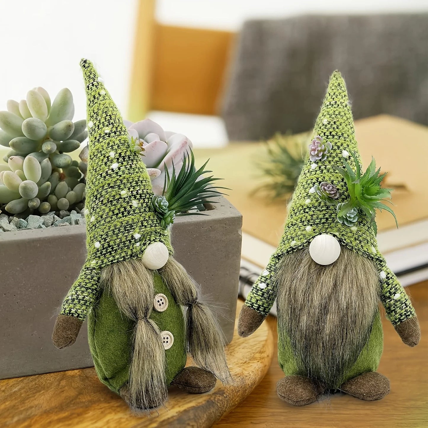 Grüne Wichtelpuppen – Handgefertigte Plüschfiguren | Für Kinder, Muttertag & Deko Kaufschwan®