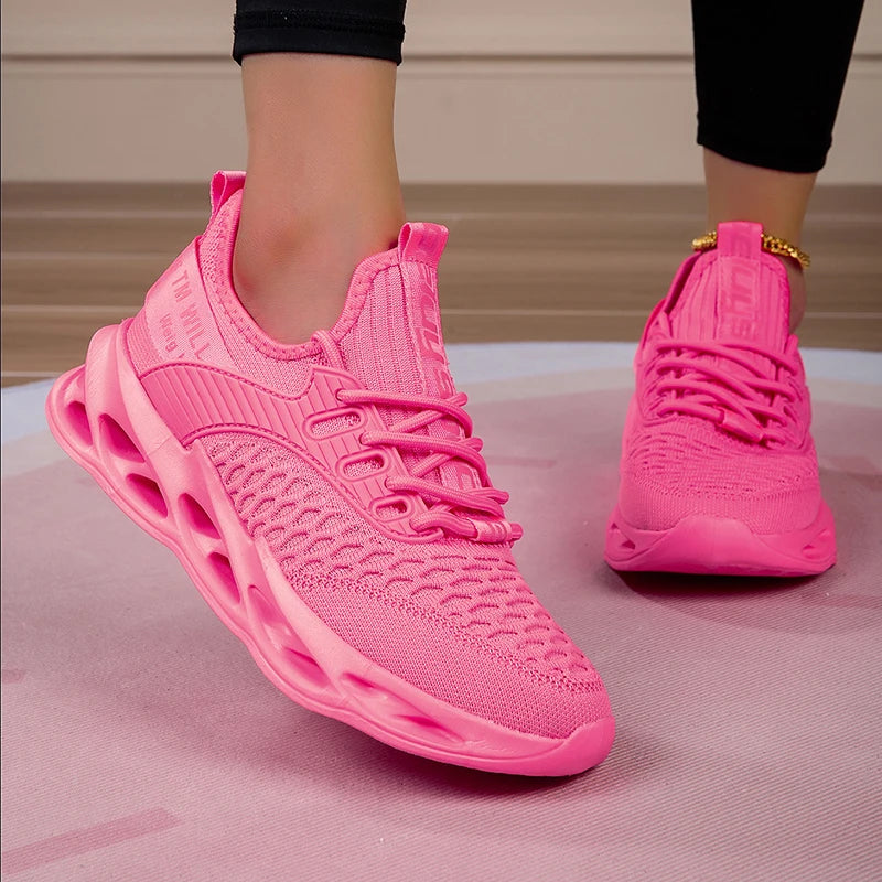 Damen Sportschuhe – Modische Plateau-Sneaker | Frühling & Winter Laufschuhe für Frauen | Auch in Übergrößen bis 43 Kaufschwan® Rosa 35
