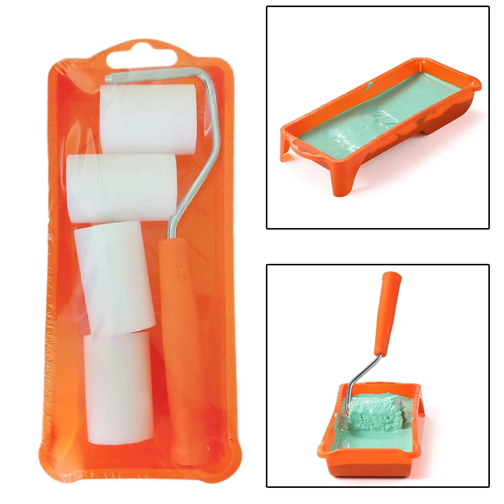 Kleines Farbroller Set – Hochdichter Schaumstoff Roller mit Farbwanne und Einsatz Kaufschwan®