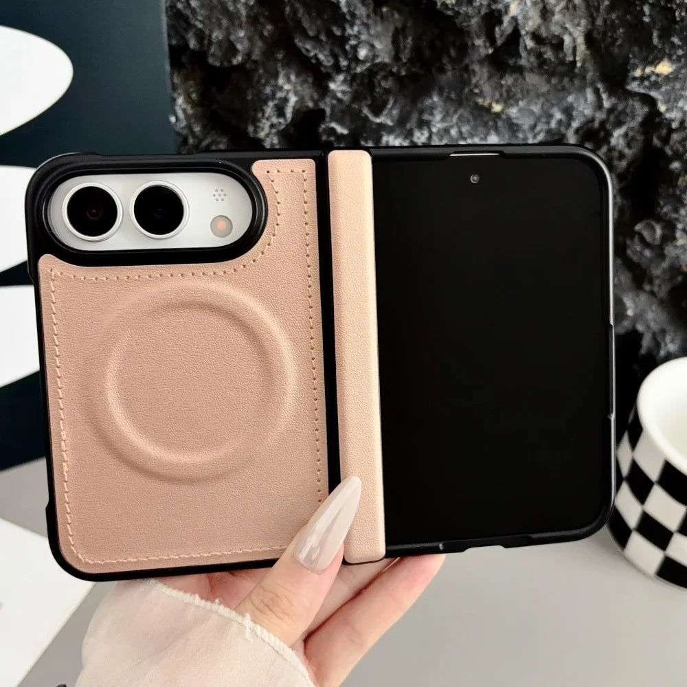 Luxuriöse Matte Lederhülle für iPhone Duo – Magnetische MagSafe-Kompatible Schutzhülle mit Kabellosem Laden und Stoßschutz Kaufschwan®