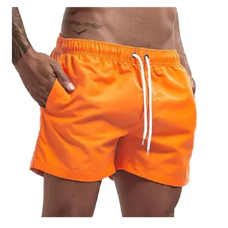 Herren Badeshorts mit Niedriger Taille – Surf Shorts & Boardshorts | Modische und Bequeme Badehose für Sommer & Strand Kaufschwan® M Orange
