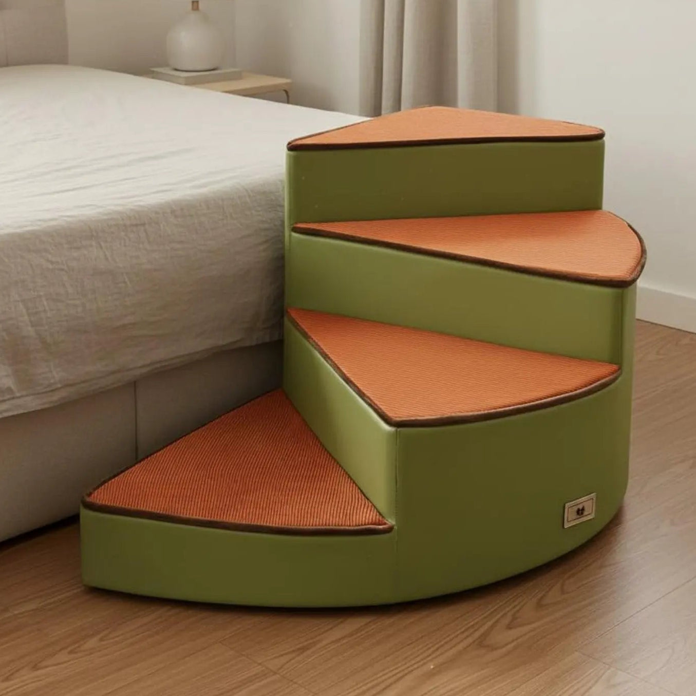 Gebogene Haustiertreppe – Leichte Schaumstoff Hundetreppe mit Rutschfestem Design | Weiche Katzen- und Hundeleiter Kaufschwan® Design 7