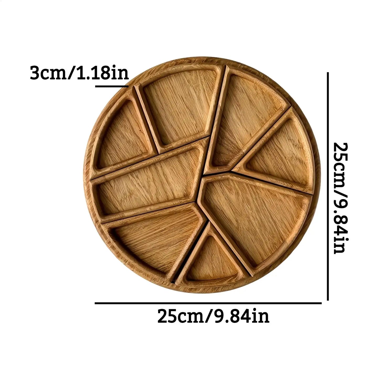 Holz Serviertablett Charcuterie Board – 8-blättrige Abnehmbare Snackplatte | Natürliches Holz Puzzle Tablett für Küche & Frühstück Kaufschwan®