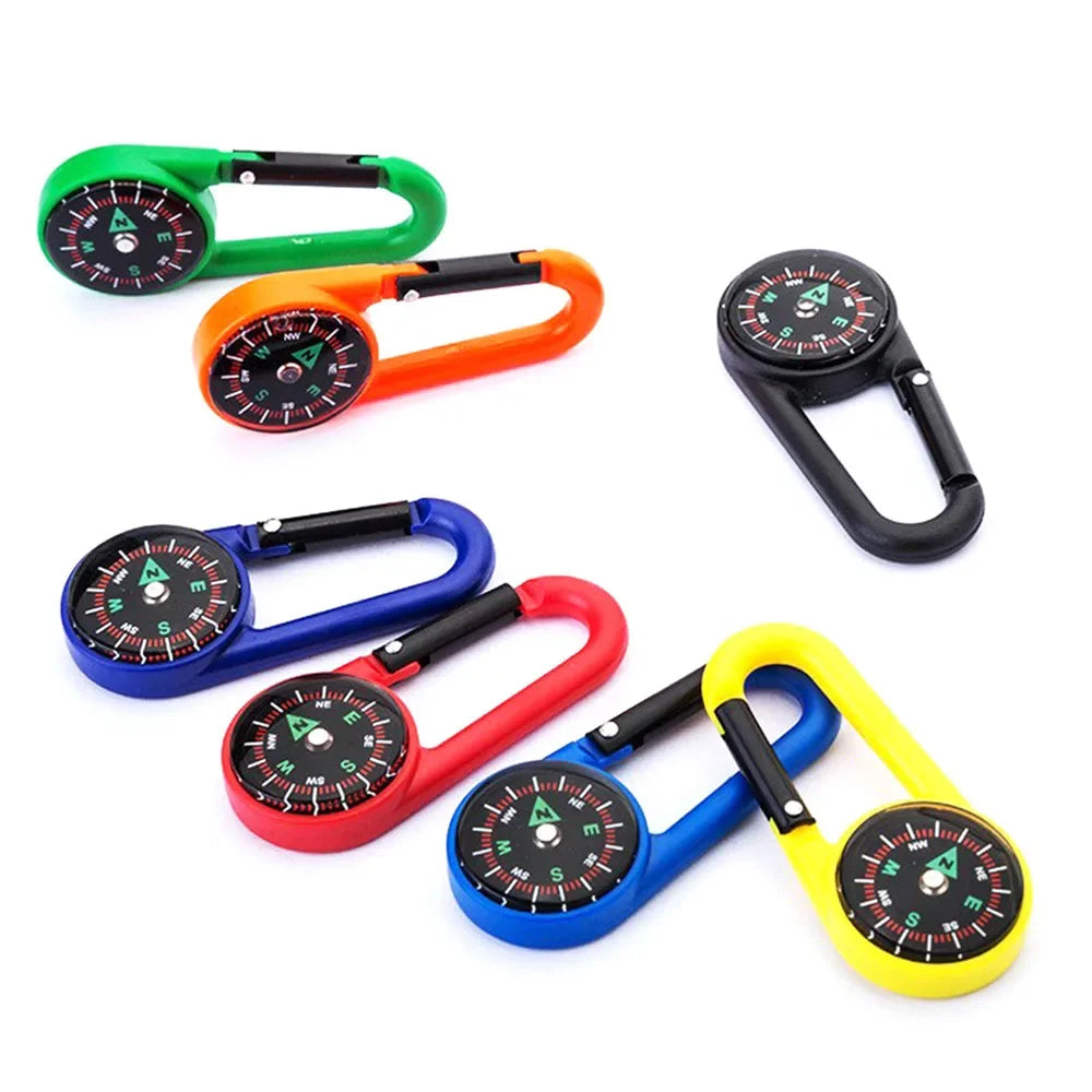 Outdoor Kompass Karabiner Schlüsselanhänger – Mini Camping Buckle für Bergsteigen, Wandern, Rucksäcke & Survival | Kinder Geschenkclip mit Kompass Kaufschwan®